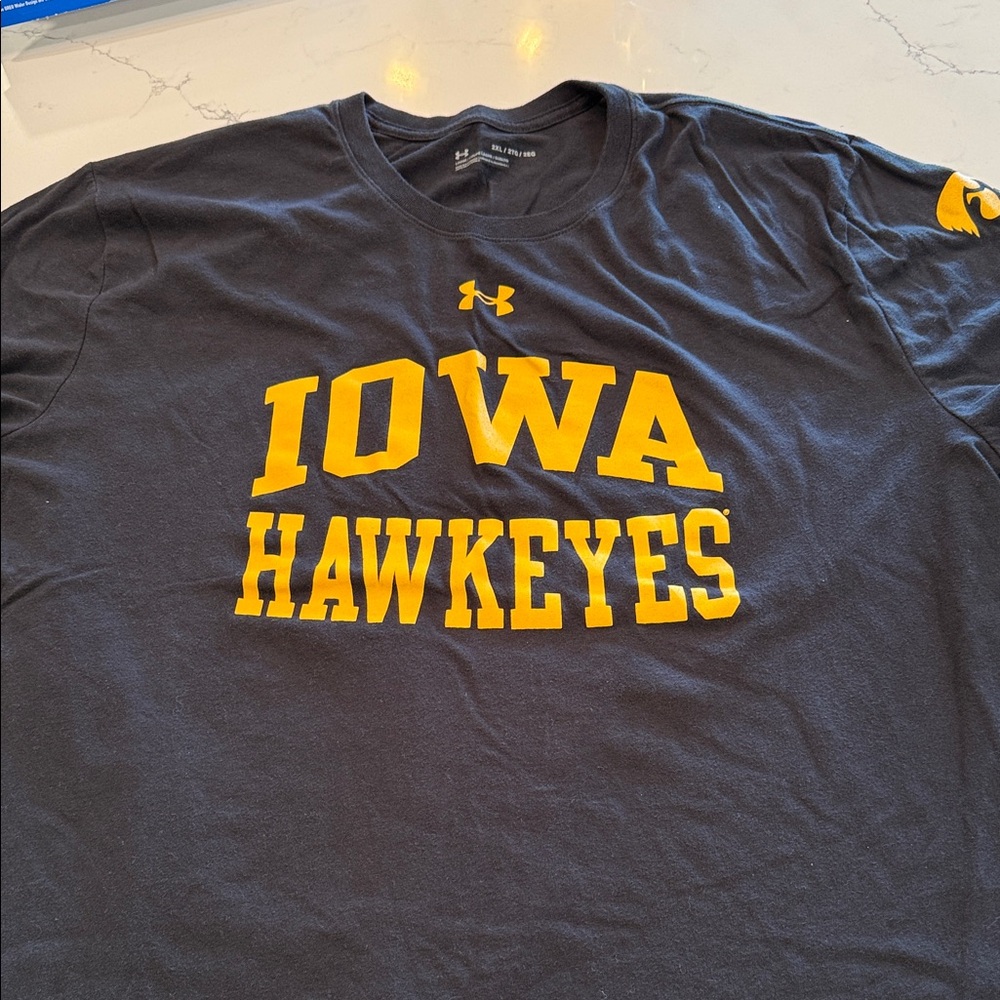 Under Armour Black and Gold Iowa Hawkeyes Tee